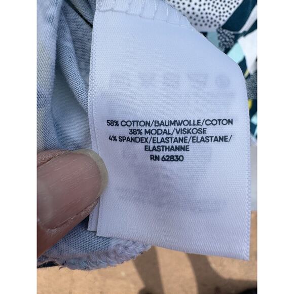 Lands End Woman's Fish Print Stretch Faux Wrap Twist Front Dress NWOT Size S 🐟 - Picture 9 of 9